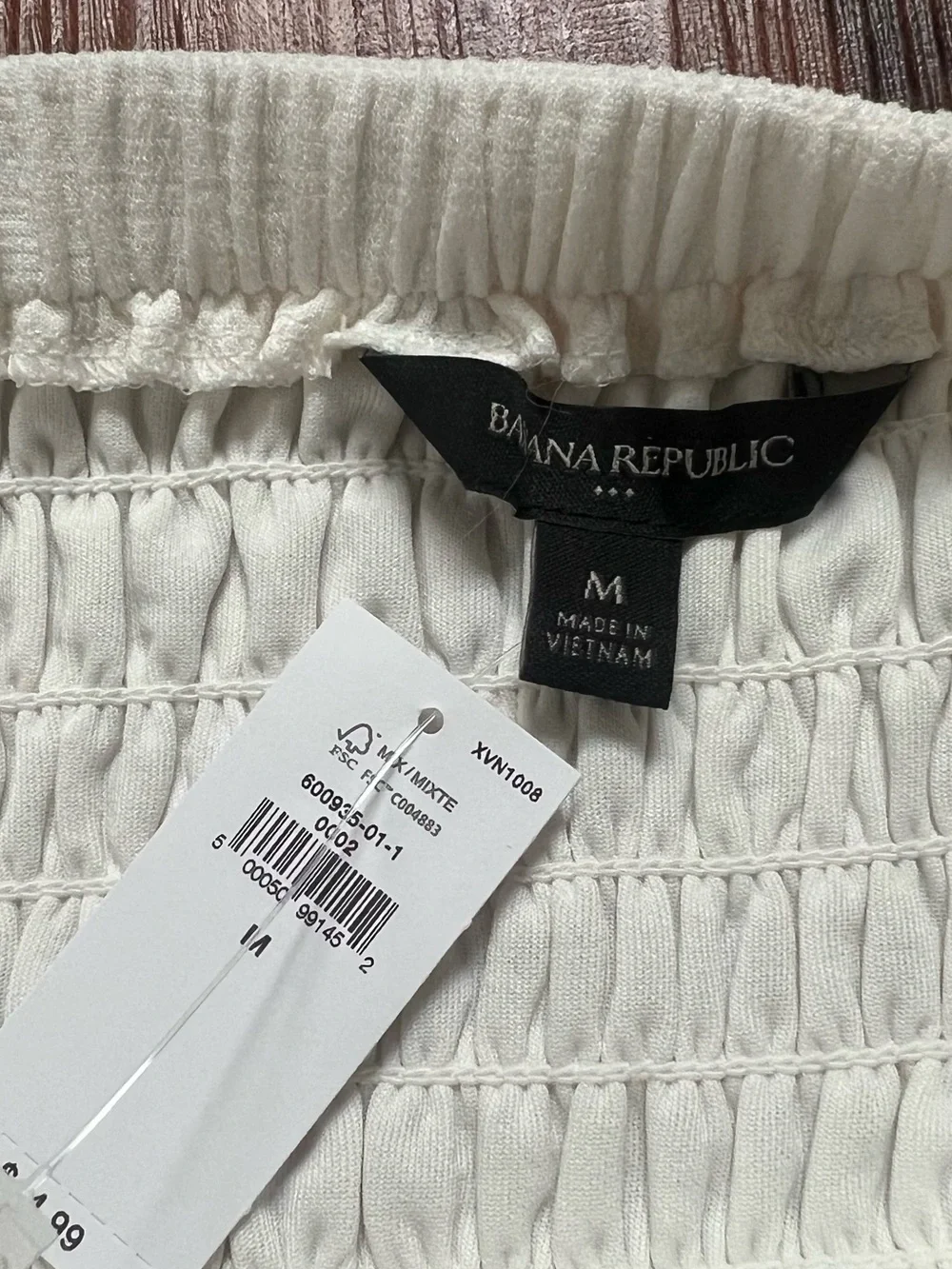 NWT Banana Republic Women's white puff sleeve blouse size M